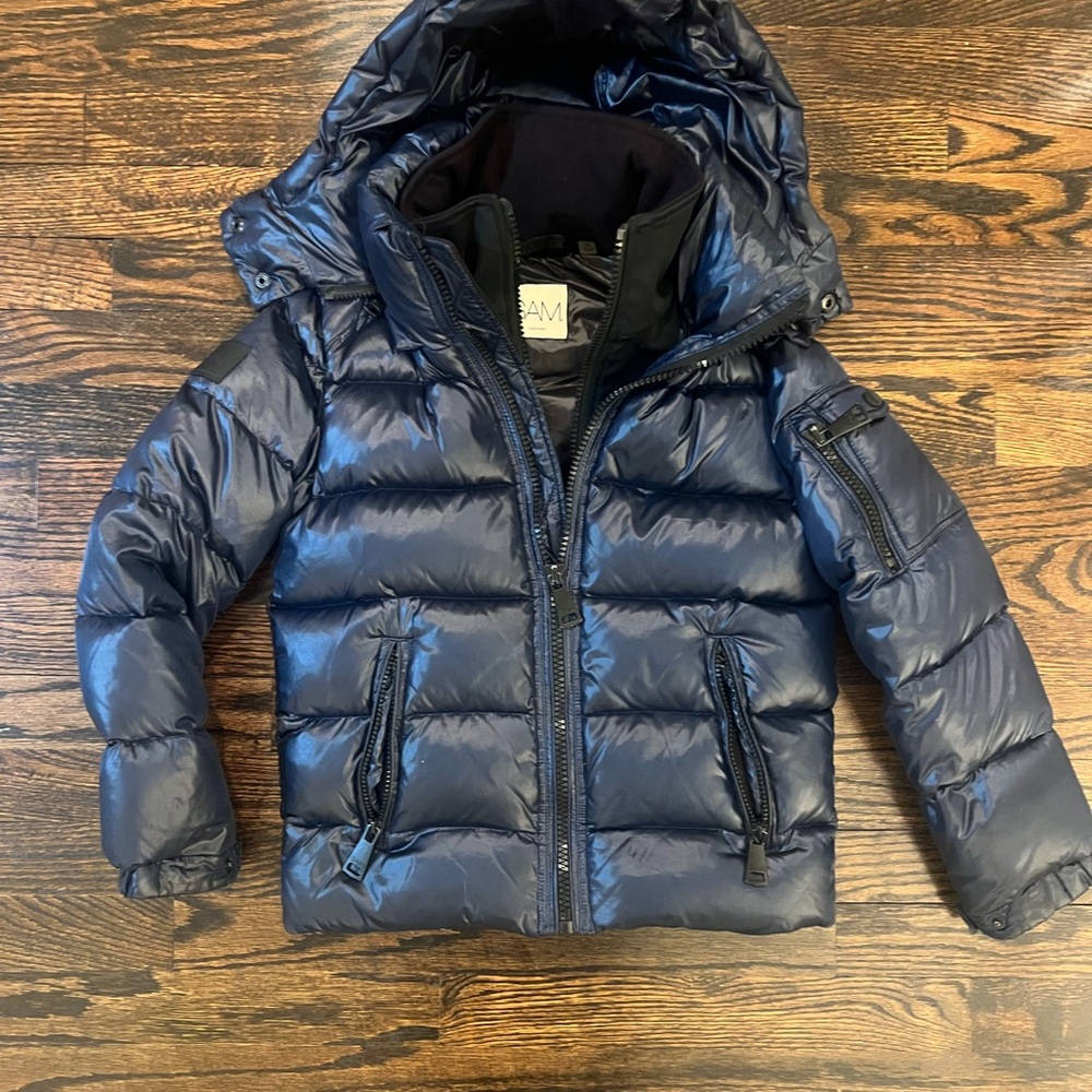 SAM. Shiny Blue Kids Puffer Jacket